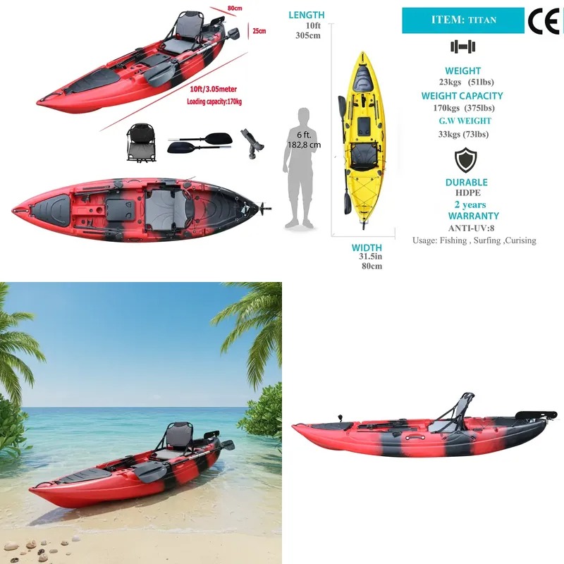 Fishing Kayak Sit In - 10ft Single Seat Sit on Fishing