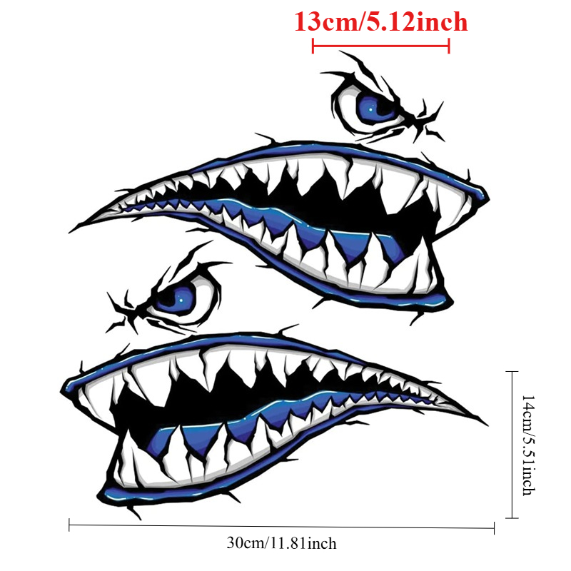 2PCS Shark Teeth Mouth Boat St - Fishing Kayak Sit On Top review and price